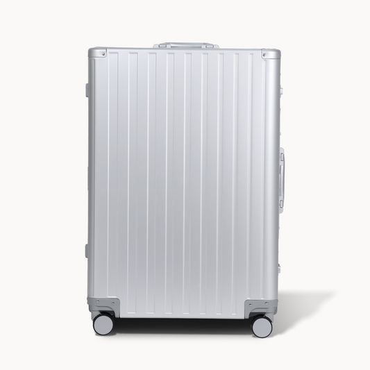 CHAVELLE aluminium luxury suitcase silver with hard-shell design highlighting durable aluminium construction