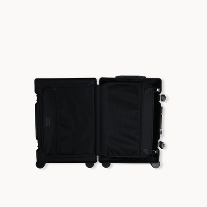 CHAVELLE aluminium suitcase open view showing spacious interior and compartments