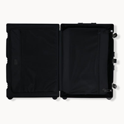 CHAVELLE aluminium suitcase open view showing spacious interior and compartments