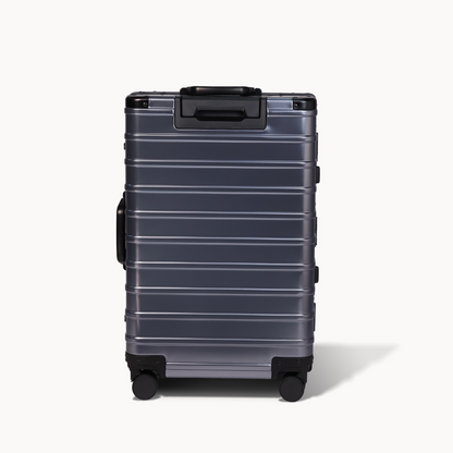 CHAVELLE luxury aluminium suitcase gun metal back profile with glossy finish 