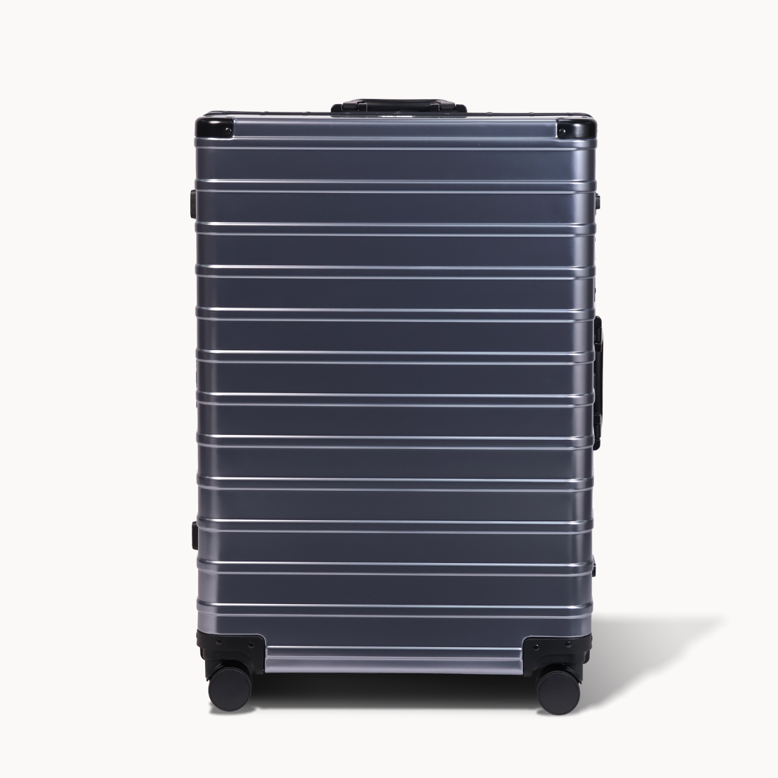CHAVELLE aluminium luxury suitcase gun metal with hard-shell design highlighting durable aluminium construction