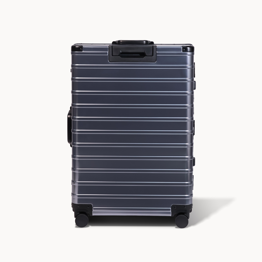 CHAVELLE luxury aluminium suitcase  gun metal back profile with glossy finish 