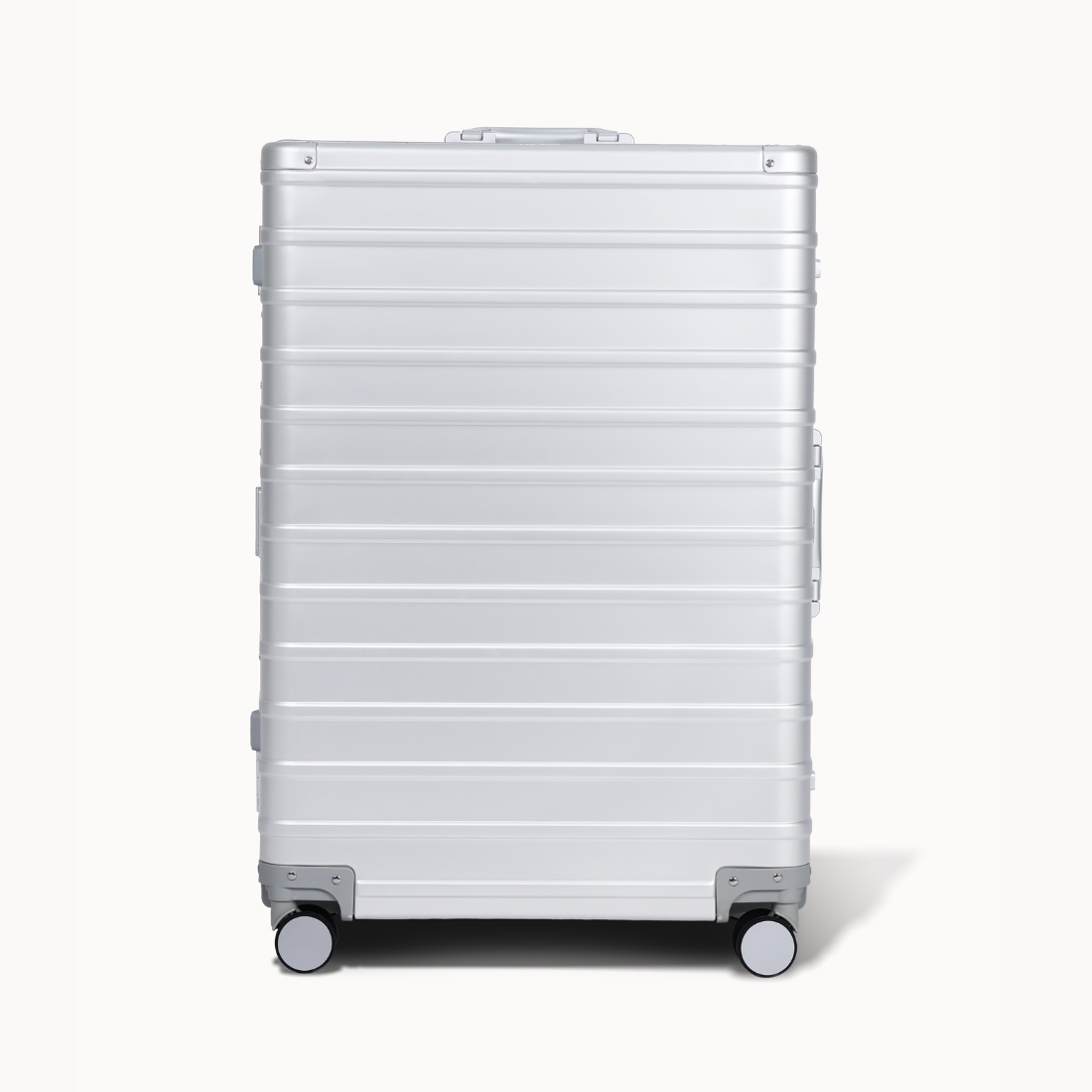 CHAVELLE aluminium luxury suitcase silver with hard-shell design highlighting durable aluminium construction