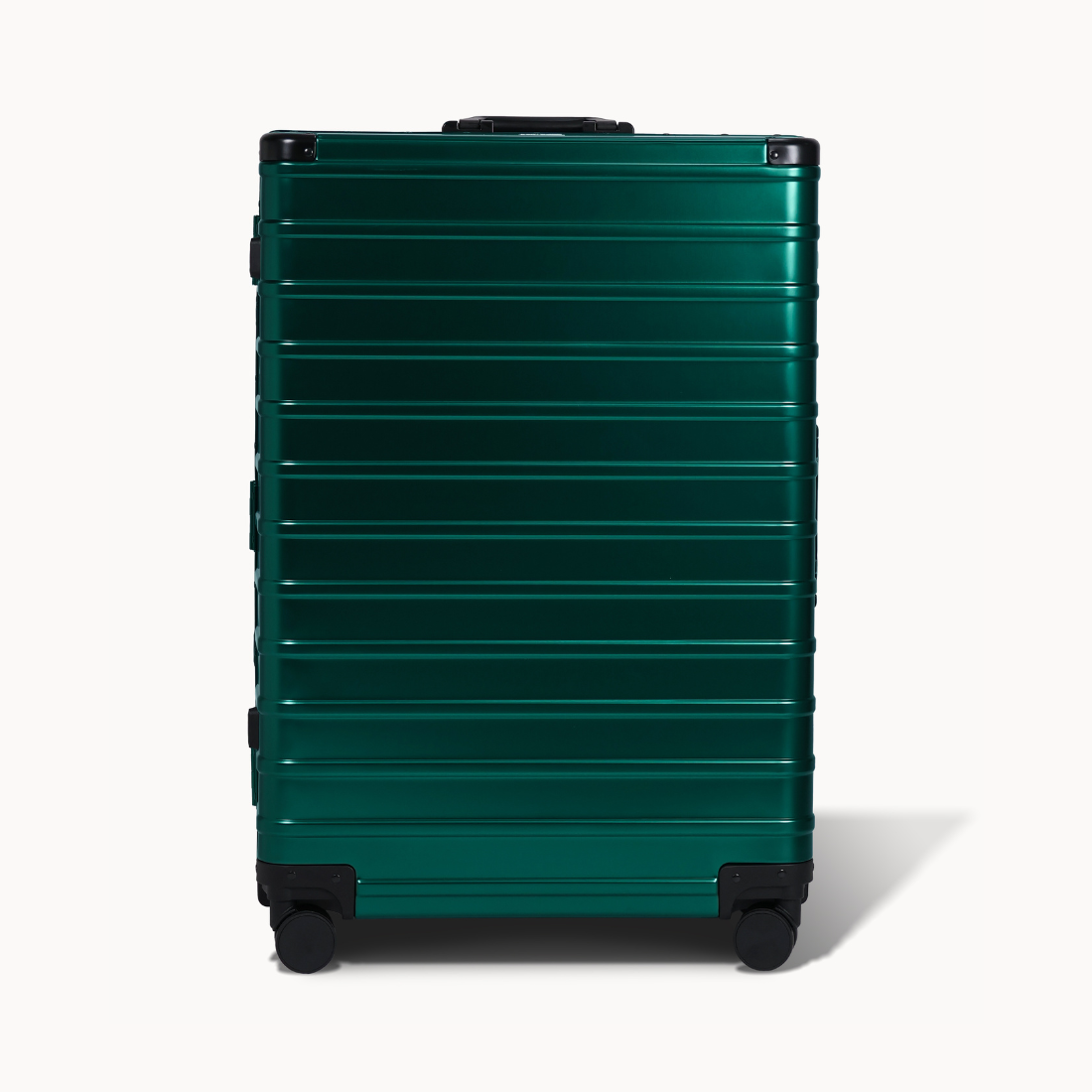 CHAVELLE aluminium luxury suitcase stone green with hard-shell design highlighting durable aluminium construction