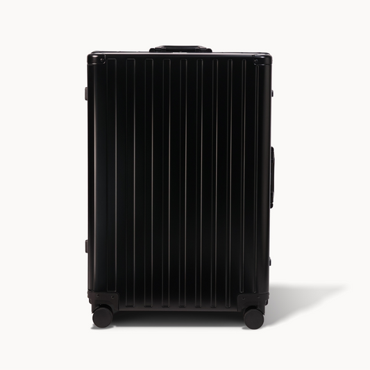 CHAVELLE aluminium luxury suitcase black with hard-shell design highlighting durable aluminium construction