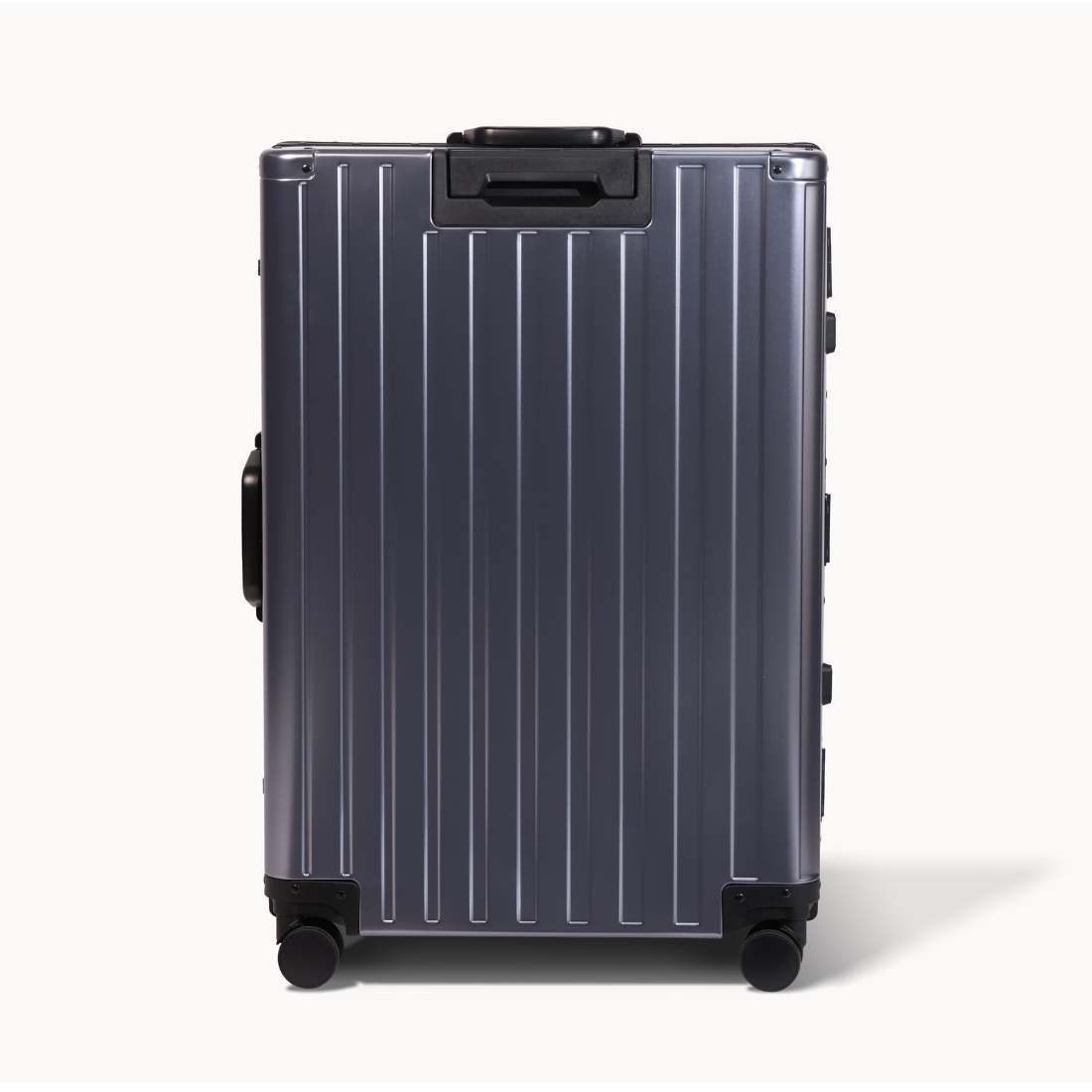 CHAVELLE luxury aluminium suitcase gun metal back profile with glossy finish