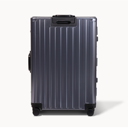 CHAVELLE luxury aluminium suitcase gun metal back profile with glossy finish