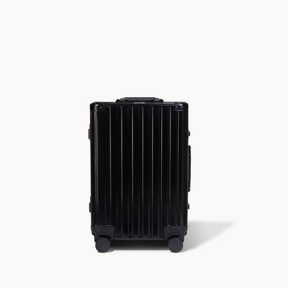 CHAVELLE aluminium luxury suitcase black with hard-shell design highlighting durable aluminium construction