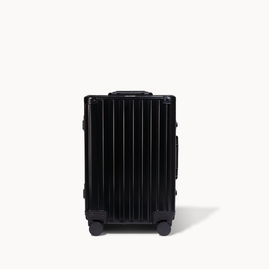 CHAVELLE aluminium luxury suitcase black with hard-shell design highlighting durable aluminium construction