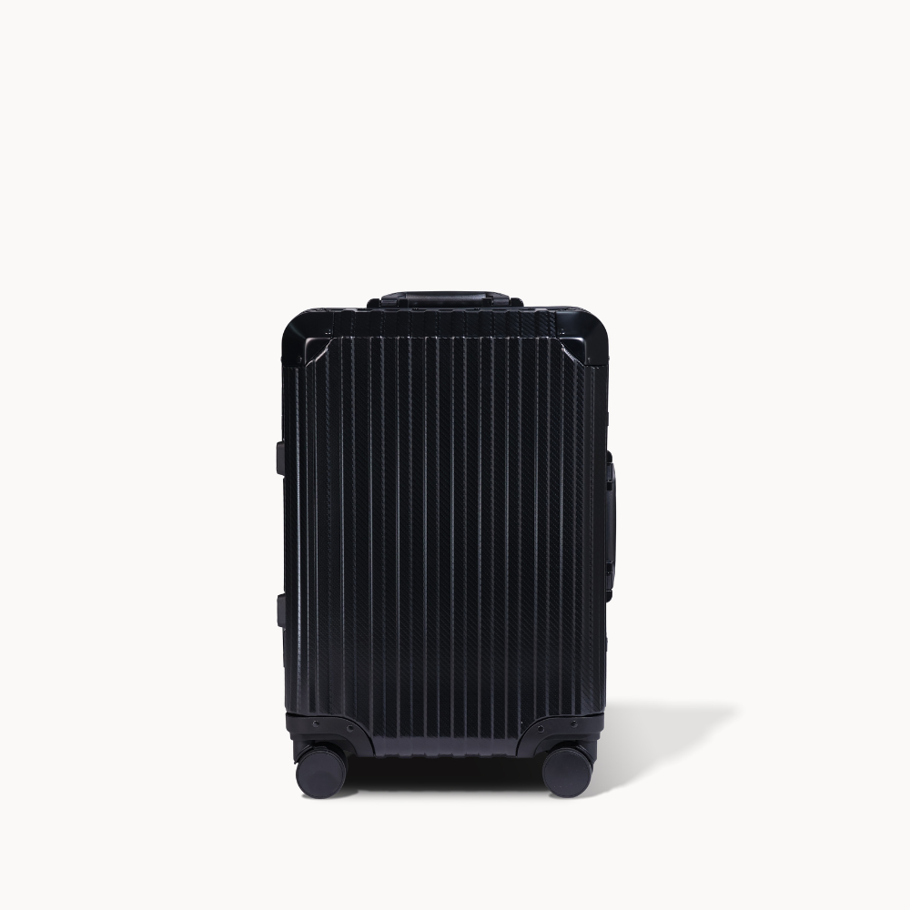 Black suitcase on a white background