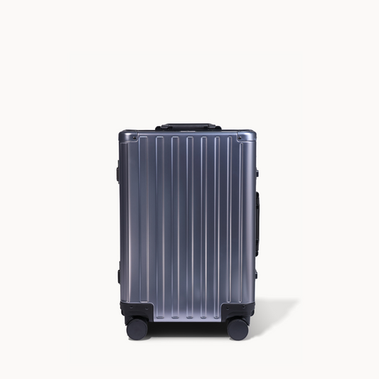 CHAVELLE aluminium luxury suitcase gun metal with hard-shell design highlighting durable aluminium construction