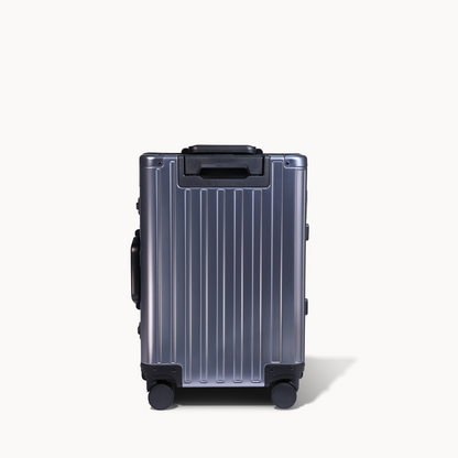 CHAVELLE luxury aluminium suitcase gun metal back profile with glossy finish